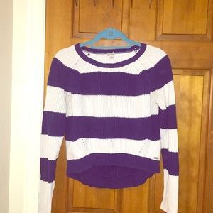 Guess Striped Sweater Crop💄👄💋💅🏻